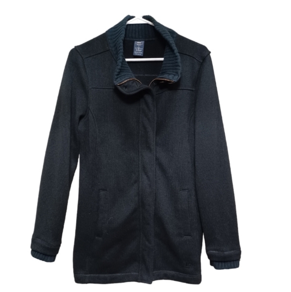 REI Co-op Knit Jacket Women's Large Black Zip Up